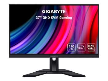 27" GIGABYTE M27Q, Black, IPS, 2560x1440,170Hz,FreeSync,0.5ms MPRT,350cd,10M:1,HDMI+DP+USB+TypeC,KVM