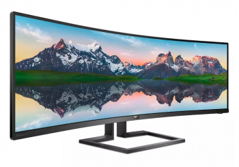 48,8"PHILIPS 498P9 Black,Сurved-VA,5120x1440,5ms,AdaptiveSync,450 cd,HDR,80M:1.HDMI+DP+USB,KVM,Spkrs