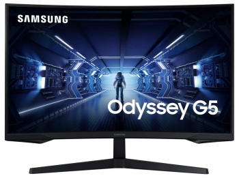 32" SAMSUNG Odyssey G5 "C32G55TQW", Black (Curved-VA 2560x1440, FreeSync 144Hz, 1ms, 250cd, DP+HDMI)