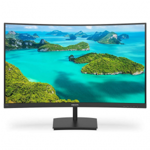 27" PHILIPS 271E1SCA, Black, Curved-VA, 1920x1080, 75Hz, FreeSync,4ms,250cd,50M:1,D-Sub+HDMI+Aux,Spk