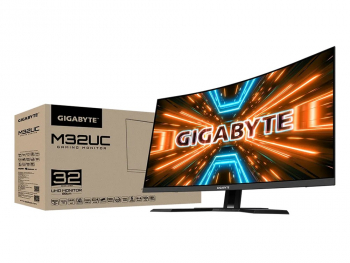 31.5" GIGABYTE M32UC,Black,Curved-VA,3840x2160,144Hz,FreeSync,1msMPRT,HDR,350cd,HDMI+DP+USB+KVMSpkrs