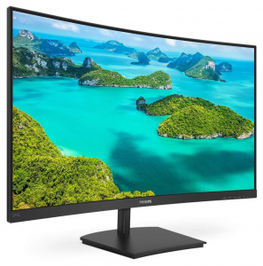 27" PHILIPS 271E1SCA, Black, Curved-VA, 1920x1080, 75Hz, FreeSync,4ms,250cd,50M:1,D-Sub+HDMI+Aux,Spk