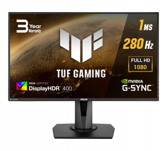 27" ASUS TUF VG279QM, Black, AHVA-IPS, 1920x1080, 280Hz,FreeSync+GSync,1ms,400cd,HDMI+DP,Spkrs,Pivot