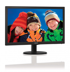 21.5" PHILIPS 223V5LHSB2, Black, TN, 1920x1080,  60Hz,5ms, 200cd, 10M:1, D-Sub+HDMI+AudioOut