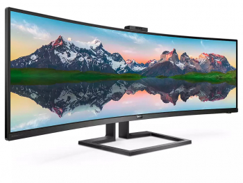 48,8" PHILIPS 499P9H,Curved-VA,5120x1440,60Hz,60Hz,AdaptiveSync,5ms,450cd,HDMI+DP+LAN,WebCAM,Spkrs