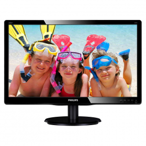 19.5" Philips "200V4QSBR", G.Black (MVA, Full-HD, 8ms, 250cd, LED10M:1, D-Sub+DVI) 