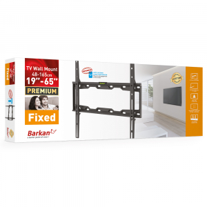 Wall Mount Barkan ''E302+'' Black 19" - 65" Fixed, max.50kg, VESA mm: up to 400x400mm