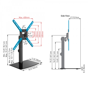 Tabletop TV Mount Barkan ''S320'' Black 29"-58" Swivel&Tilt, max.25kg, VESA mm: up to 400x400mm