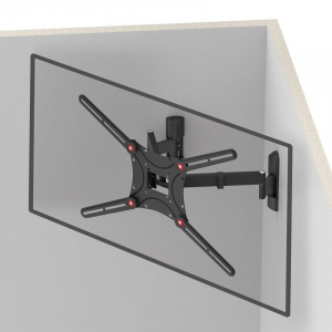 Wall Mount Barkan ''BM464L'' Black 13"-90" Full Motion, max.60kg, VESA mm: up to 600x400mm