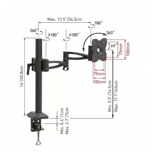 Monitor Desk mount Barkan ''E621' Black 19" - 29" Movement Monitor Desk Mount