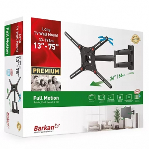 Wall Mount Barkan ''BM443LP'' Black 13"-75" Move Long, max.43kg, VESA mm: up to 600x400mm