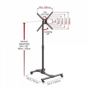 TV cart Barkan ''SW310H'' Black 13"-65" Tilt, max.36kg, VESA mm: up to 400x400mm