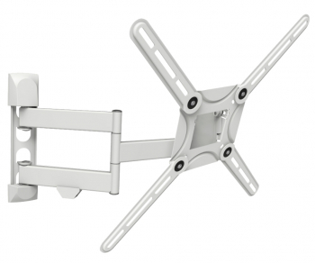 Wall Mount Barkan ''3400W'' White 29"-65" Full Motion, max.40kg, VESA mm: up to 400x400mm