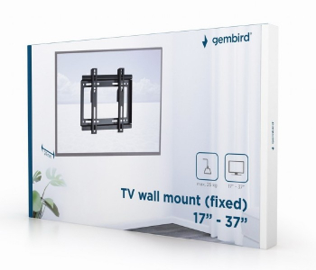 Wall Mount  Gembird "WM-37F-01" Black 17"-37", max.25kg, VESA mm: up 200 x 200, Wall distance: 24mm