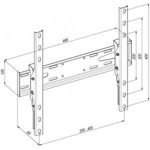 Wall Mount KSL "WMO-6241N" Black 32"-65", max.25kg, VESA max:200x200; +15°, TV-wal:28mm