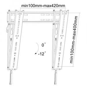 Wall Mount Reflecta SLIM 42-4040T, Black, 23''-42'', Tilt, VESA up to 400x400, max.45kg