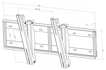 Wall Mount KSL "WM4N" Black 50"-75", max.100kg, VESA max:800x800; -15°+15°, TV-wal:75mm