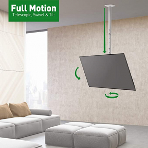 Ceiling Mount Barkan ''4500L'' White/Black 13"-75" Full Motion, max.43kg, VESA mm: up to 600x400mm