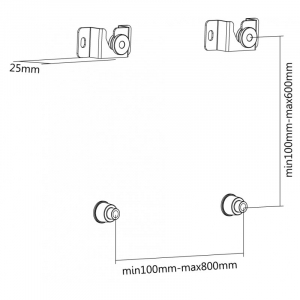 Wall Mount Reflecta MULTI-SLIM 70-8060, Black, 23''-70'', Fixed, VESA up to 800x600, max.60kg