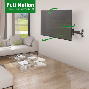 Wall Mount Barkan ''BM464L'' Black 13"-90" Full Motion, max.60kg, VESA mm: up to 600x400mm