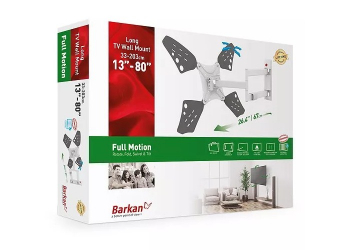 Wall Mount Barkan ''3400LW'' White 13"-83" Long Full Motion, max.50kg, VESA mm: up to 600x400mm