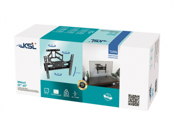 Wall Mount KSL "WM449Т" Black 32"-65", max.50kg, VESA max:400x400; +15°, TV-wal:100-477mm