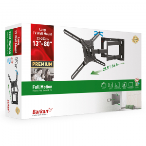 Wall Mount Barkan ''4400'' Black 40"-80" Full Motion, max.50kg, VESA mm: up to 600x400mm