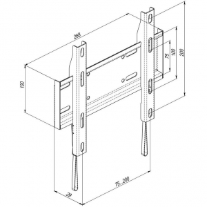 Wall Mount KSL "WMO-5120P" Black 19''-43'', max.25 kg, VESA 200x200, TV-wall: 29 mm