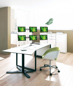 Table/desk stand for 6 monitors Reflecta PLANO DeskStand 23-1010 S, 13"-23", 100x100, 8kg/bracket.