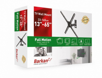 Wall Mount Barkan ''BM331'' Black 13"-65" Full Motion, max.40kg, VESA mm: up to 400x400mm