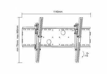 Wall Mount Reflecta PLANO Flat 71-15", Silver, 50"-70", Fixed/Tilt, VESA up to 800x400, max.75kg