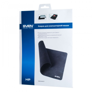 Mouse Pad SVEN HP, 300 x 225 x1mm, Ultrathin flock fabric, Rubberized non-slip base, Black