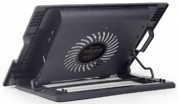 Notebook Cooling Pad Gembird NBS-1F17T-01, up to 17'', 1x150 mm fan, Adjustable angle, LED light