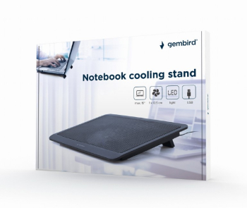 Notebook Cooling Pad Gembird NBS-1F15-03, up to 15.6'', 1x125mm, USB, LED light