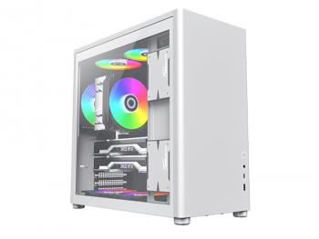 Case ATX GAMEMAX SPARK PRO, w/o PSU, 1xUSB3.0, 1xType-C, Dual Tempered Glass, White