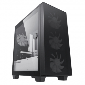 Case mATX GAMEMAX Aero Mini ECO, w/o PSU, 4x120mm, Front Mesh, TG, USB 3.0, Black
