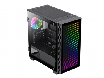 Case mATX GAMEMAX MINI Abyss, w/o PSU, 1x120mm, ARGB infinity, 2xUSB3.0, TG, ARGB+PWM Contr, Black 