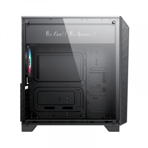 Case ATX GAMEMAX Nova N5, w/o PSU, 1x120mm, FRGB LED fan, ARGB LED strip, TG, USB 3.1, Black