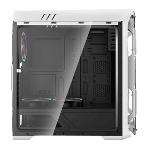 Case ATX GAMEMAX Optical, w/o PSU, 4x120mm ARGB  fans, Fan controller, Transparent, USB3.0, White