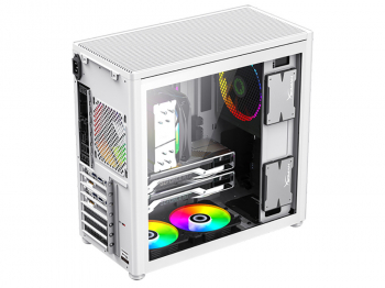 Case ATX GAMEMAX SPARK PRO, w/o PSU, 1xUSB3.0, 1xType-C, Dual Tempered Glass, White