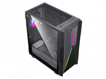 Case ATX GAMEMAX Typhoon COC, 1x120mm ARGB, 4xLED strips, TG, USB3.0, Black 