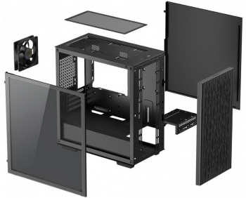 Case mATX Deepcool MATREXX 40, w/o PSU, 1x120mm, Tempered Glass, USB3.0, Black