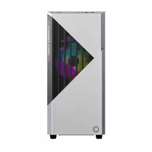 Case ATX GAMEMAX Contac COC, w/o PSU, 1x120 & 1x140mm ARGB fan, TG, 2xUSB 3.0, RGB HUB, White/Grey