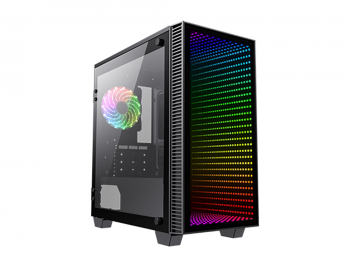 Case mATX GAMEMAX MINI Abyss, w/o PSU, 1x120mm, ARGB infinity, 2xUSB3.0, TG, ARGB+PWM Contr, Black 