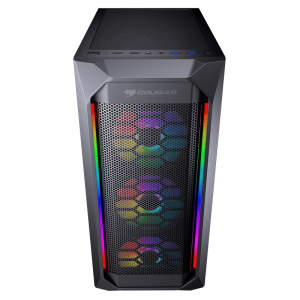 Case ATX Cougar MX410-G RGB, w/o PSU, 4x120mm ARGB fans,RGB Hub, USB 3.0, Tempered Glass, Black