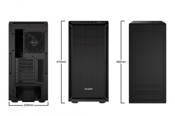 Case ATX be quiet! Pure Base 600, w/o PSU, 2x120/140mm, 2xUSB 3.2, Sound Dampening, Black