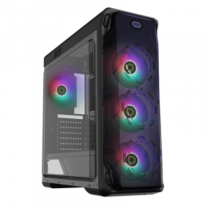 Case ATX GAMEMAX StarLight FRGB, w/o PSU, 4x120mm RGB fans,Fan controller,Transparent, USB3.0, Black