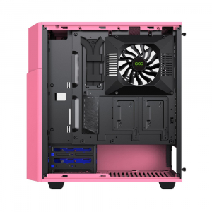 Case ATX GAMEMAX Contac COC, w/o PSU, 1x120 & 1x140mm ARGB fan, TG, 2xUSB 3.0, RGB HUB, Pink/Grey