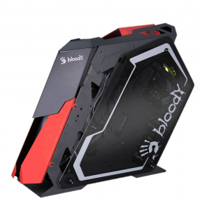 Case ATX Bloody GH-30, w/o PSU, 5x120mm, RGB, Dual Tempered Glass, USB3.0, Blac/Red