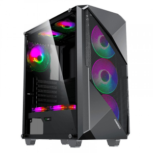 Case ATX GAMEMAX Revolt, w/o PSU, 4x120mm ARGB fans. ARGB HUB, TG, Dust Filter, USB 3.0, Black